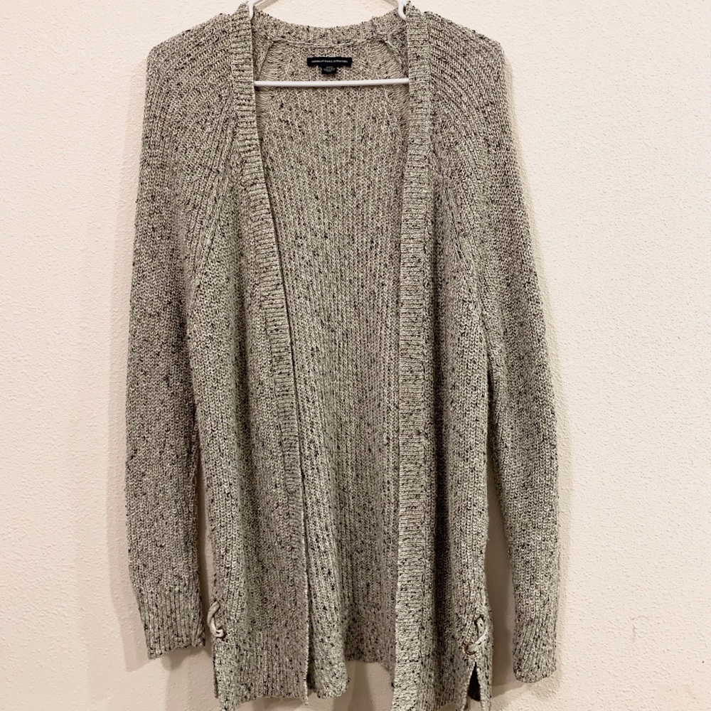 EUC Grey American Eagle Knit Sweater Cardigan